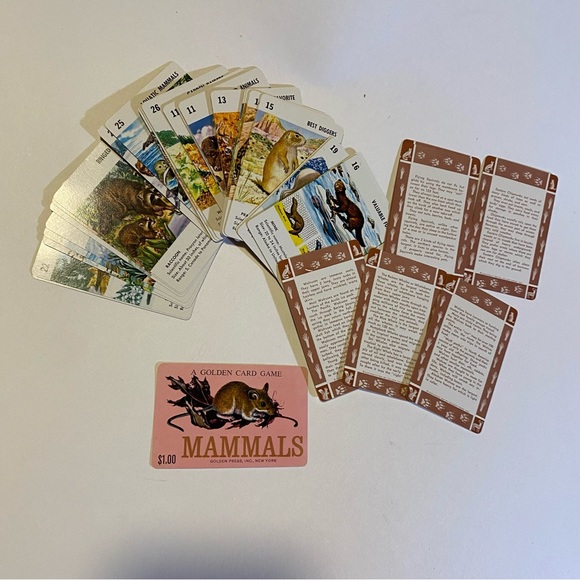 Vintage MAMMALS Golden Card Game sealed pack of cards! CIRCA 1961 - Picture 3 of 4